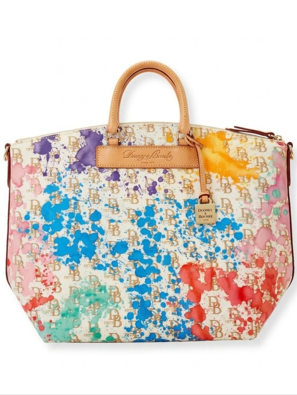 Vtg Dooney & Bourke Vanessa Color Splash Satchel
